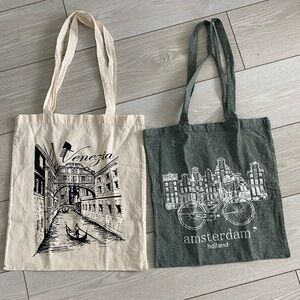 Venezia and Amsterdam Graphic Tote Bags